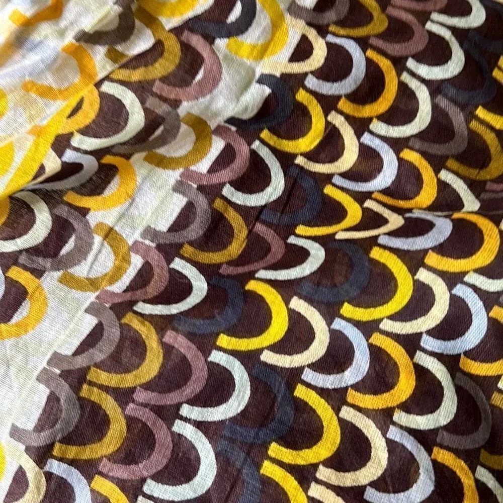 Linen Tassel Scarf Fall Colors - Picture 8 of 9